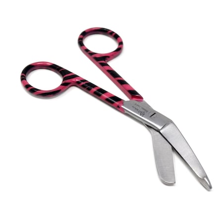 Pink Zebra Handle Color Lister Bandage Scissors 5.5
